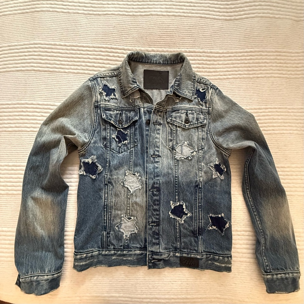 PRPS Distressed Denim Star Jacket